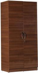 CasaCraft Rico Two Door Marine Plywood Wardrobe in Brazilion Walnut with Silver Grey Internal Finish