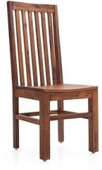 House of Furniture Wooden Dining Chair With Back Pati In Teak Finish