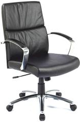 Stellar Office Chair in Black Genuine Leather finish