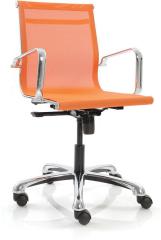 Ayrus Mesh Fabric Mid Back Office Chair in Orange Colour