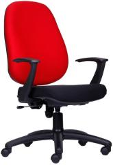 Durian Ergonomic Chair in Black & Red Fabric Finish