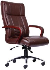 Durian Executive Chair in Brown Leather Finish