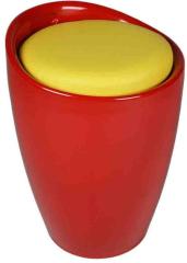 Ventura Tall Play Stool in Red Colour with Yellow Cushion