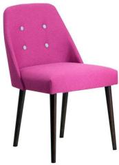 CasaCraft Corfinio Buttoned Arm Chair in Pink Colour with Cappucino Legs