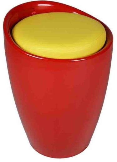 Ventura Stool in Red Colour with Yellow Cushion