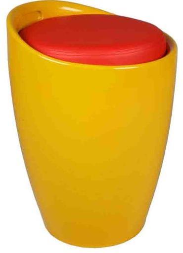 Ventura Tall Play Stool in Yellow Colour with Red Cushion