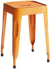 House of Furniture Iron Stool in Orange Colour