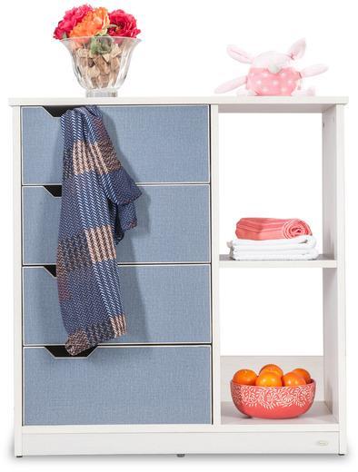 Durian Lento Chest of Drawers in Blue & White Colour