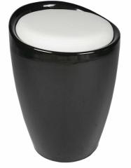 Ventura Tall Play Stool in Black Colour with White Cushion