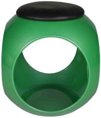 Ventura Play Stool in Green Colour with Black Cushion