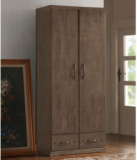 CasaCraft Agnelo Two Door Wardrobe with Two Drawers in Wenge Colour