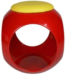 Ventura Play Stool in Red Colour with Yellow Cushion