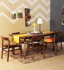 Woodsworth Brunilda Six Seater Dining Set in Provincial Teak Finish