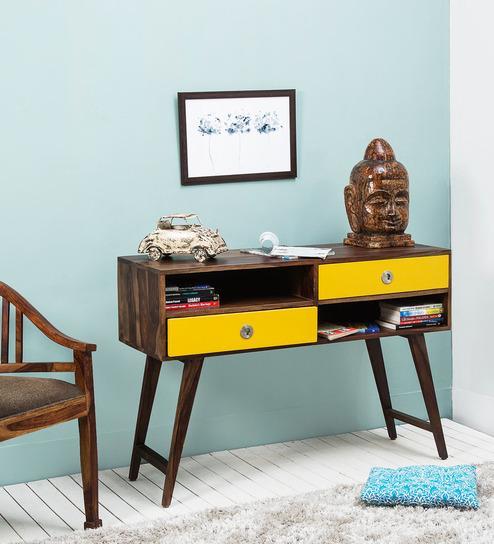 Woodsworth Denali Entertainment Unit with Two Drawers in Provincial Teak Finish