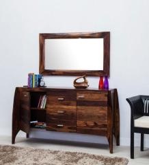 Woodsworth Dvina Sideboard with Mirror in Provincial Teak Finish