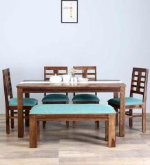 Woodsworth Fallon Six Seater Dining Set in Provincial Teak Finish