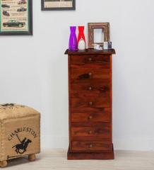 Woodsworth Glendale Sheesham Wood Chest of Drawers in Honey Oak Finish