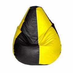 INVOGUE Black & Yellow Coloured Bean Bag Large