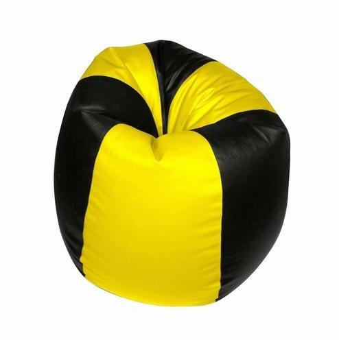 INVOGUE Black & Yellow Coloured Bean Bag XL