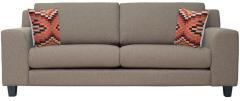 CasaCraft Santa Lucia Three Seater Sofa with Throw Pillows in Light Pewter Colour