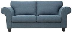 CasaCraft Anapolis Three Seater Sofa with Throw Pillows in Blue Colour