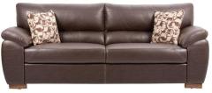 CasaCraft Toledo Three Seater Sofa with Throw Pillows in Brown Colour