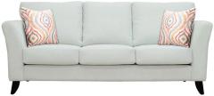 CasaCraft Rio Branco Three Seater Sofa with Throw Pillows in Pearl White Colour