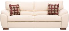 CasaCraft Toledo Three Seater Sofa with Throw Pillows in Beige Colour