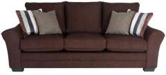 CasaCraft Bordeaux Beauty Three Seater Sofa With Throw Pillows In Brown Colour