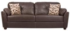 CasaCraft Santa Fe Three Seater Sofa with Throw Pillows in Brown Colour