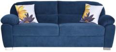 CasaCraft Santa Luzia Three Seater Sofa with Throw Pillows in Teal Blue Colour