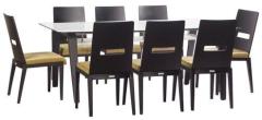 Godrej Interio Crescent Eight Seater Dining Set in Dark Chocolate Colour