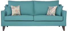 CasaCraft Pamplona Three Seater Sofa with Throw Pillows in Jade Colour