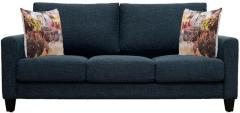 CasaCraft Rio Grande Three Seater Sofa with Throw Pillows in Aegean Blue Colour