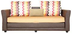 HomeTown Mobilio Three Seater Sofa Cum Bed in Brown Colour