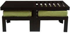 Purple Heart Trendy Coffee Table with Two Stools Green