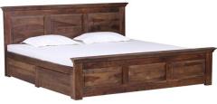 Woodsworth Casa Rio Solid Wood Queen Size Bed with Storage in Provincial Teak Finish