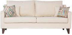 CasaCraft Pamplona Three Seater Sofa with Throw Pillows in Pale Taupe Colour