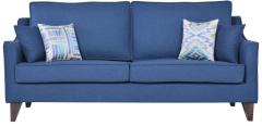 CasaCraft Pamplona Three Seater Sofa with Throw Pillows in Teal Blue Colour