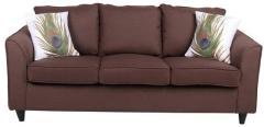 CasaCraft San Miguel Three Seater Sofa with Throw Pillows in Brown Colour