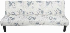 Ventura Audry Sofa Cum Bed in White Colour with Prints