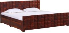 Woodsworth Casa Blanco Solid Wood Queen Sized Bed With Storage in Colonial Maple Finish