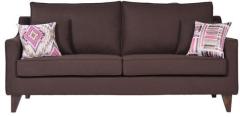 CasaCraft Pamplona Three Seater Sofa with Throw Pillows in Chestnut Brown Colour