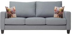 CasaCraft Rio Grande Three Seater Sofa with Throw Pillows in Slate Grey Colour