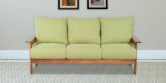 Woodsworth Manaus Green Two Seater Sofa in Light Walnut Finish