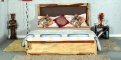 Woodsworth Prescott Queen Size Bed with Storage in Natural Finish