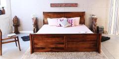 Woodsworth Santa Fe Roca Queen Size Bed with Storage in Provincial Teak Finish