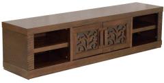 CasaCraft Floral TV Cabinet in Dark Walnut Colour