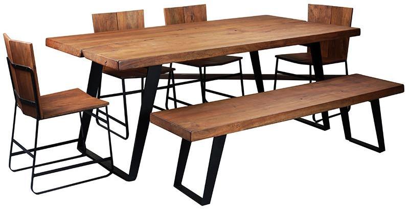 Woodsworth Alonzo Six Seater Dining Table Set in Premium Acacia Finish