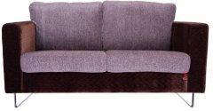 Durian Clinton Cozy Double Seater Sofa in Dark Brown and Light Grey Colour